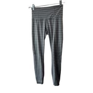 Athleta 25" Gray & White Stripe Chaturanga Tights Leggings Women's XXS